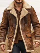 Herren Retro Plüsch Tasche Freizeit jacke